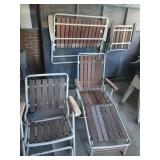 Lot of folding patio furniture chaise, bench,