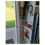 Wall lot of prybars and misc