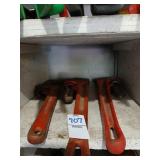 Lot of 3 pipe wrenches 2 Rigid 10" and 14"