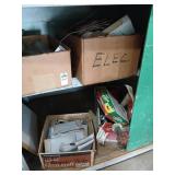 Cabinet lot of plumbing and electrical items
