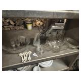 Shelf Lot of Glassware