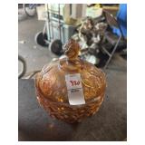 Amber Colored Candy Dish
