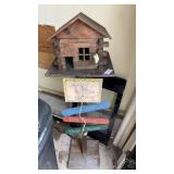 Handmade Wooden Birdhouse Stand