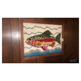 Framed Trout Cross Stitch Kit