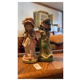 vintage 1970s hand-painted ceramic figurineS