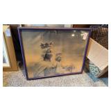 Jesus and Mary Framed Print w/ Flower Print, &