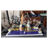 Peacock and Floral Statues