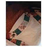 Contents of bench, blankets etc