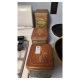 Golden Harvest Flour, Tea, & Coffee Canisters