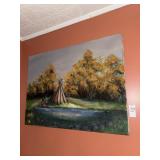 Hand-painted Canvas with Tipi and Landscape