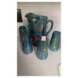 Vintage Indiana Glass carnival glass pitcher and