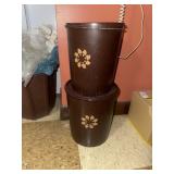 Vintage Tupperware 2 Brown Servalier Nesting