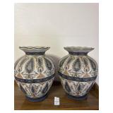 Two Vases with Paisley and Birds