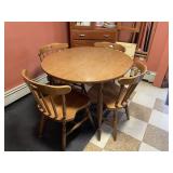 Vintage wooden table with 1 leaf - total length