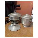 Vintage Aluminum Ice Bucket and Chaffing Dish