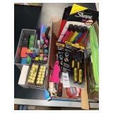 Lot of stationary supplies, sharpies,