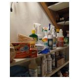 2 shelves household chemicals