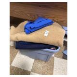 Storage Bin Full of Linens - Blankets, Towel, Etc