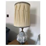 Vintage Blue Floral Two-Light Lamp