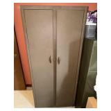 Brown Metal Locker Type Cabinet 29 X 20 X 65 in