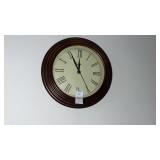 Wall Clock, Framed Print, and Faux Flower Decor