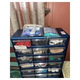 Plastic container with  variety sewing items &