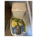 Lot of 3 - Hamper, Frog Rug and Scale