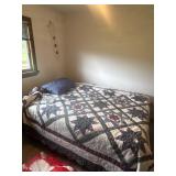 Metal Frame Bed with Mattress and Bedding 63 X