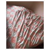 Unfinished King Checkered Quilt and 2 Pillow
