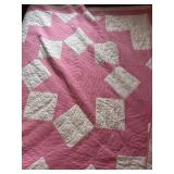 Pink Star Patterned Quilt 73 X 73in