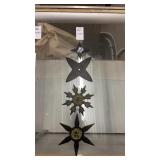 4 black throwing stars