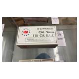 50 cartridges CAL. 9mm 115 Gr. BALL