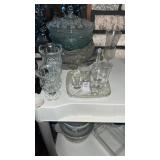 Vintage glass serving dishes and more