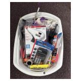 Office supplies and hot glue gun