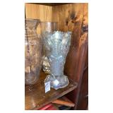 L.E. Smith ? Iridescent Carnival Glass Vase and 2