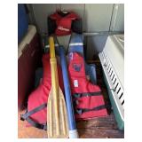 Life vests paddle