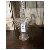 Vintage glass ruffled edge basket