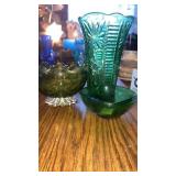 Green glass items