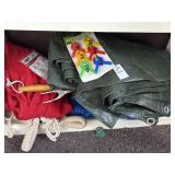 Camping supplies- tarps, hammock, rope, and more
