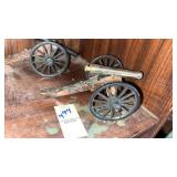 2 Vintage Cast Mini Cannon Desk Figurines