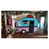 Vintage Trailer Camper Birdhouse and Decor