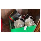 Star Shower Light and Snowglobe Ornaments
