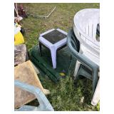 Plastic chairs9, tables