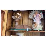 Whitetail Deer and Angel Figurine