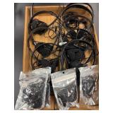 Lot of Wired headphones and earbuds
