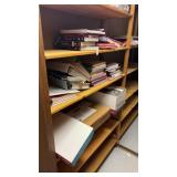 Contents of shelves (learning books, decor for