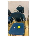 8 Blue School Chairs