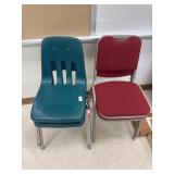 Lot of School Chairs - 2 Plastic, 2 Padded