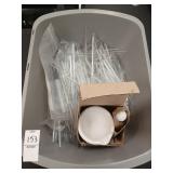 Lot of glass stirrers mortar and pestle