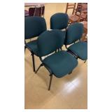 Green upholstered with black metal bases (4)